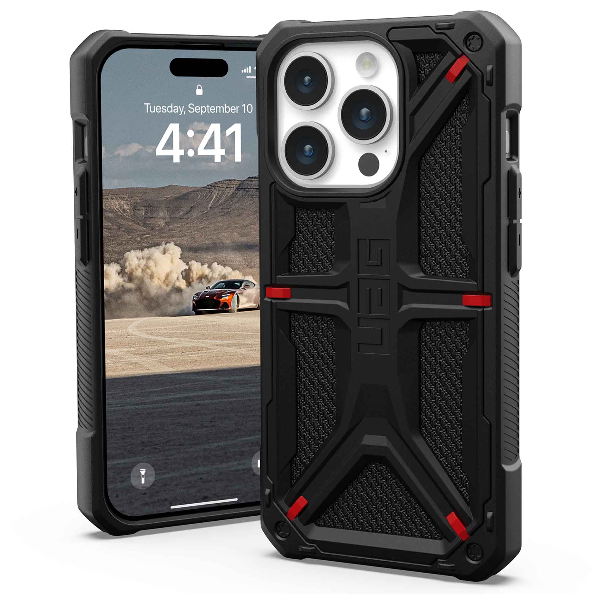 UAG Monarch Backcover voor de Apple iPhone 15 Pro - Kevlar Black