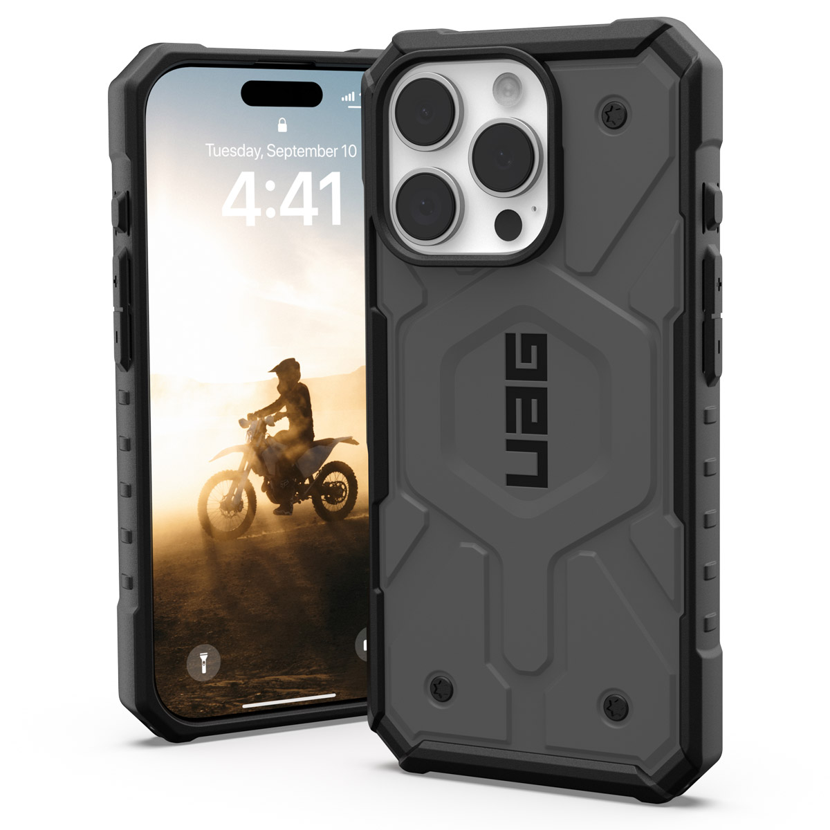 UAG Pathfinder Backcover MagSafe voor de Apple iPhone 16 Pro - Silver