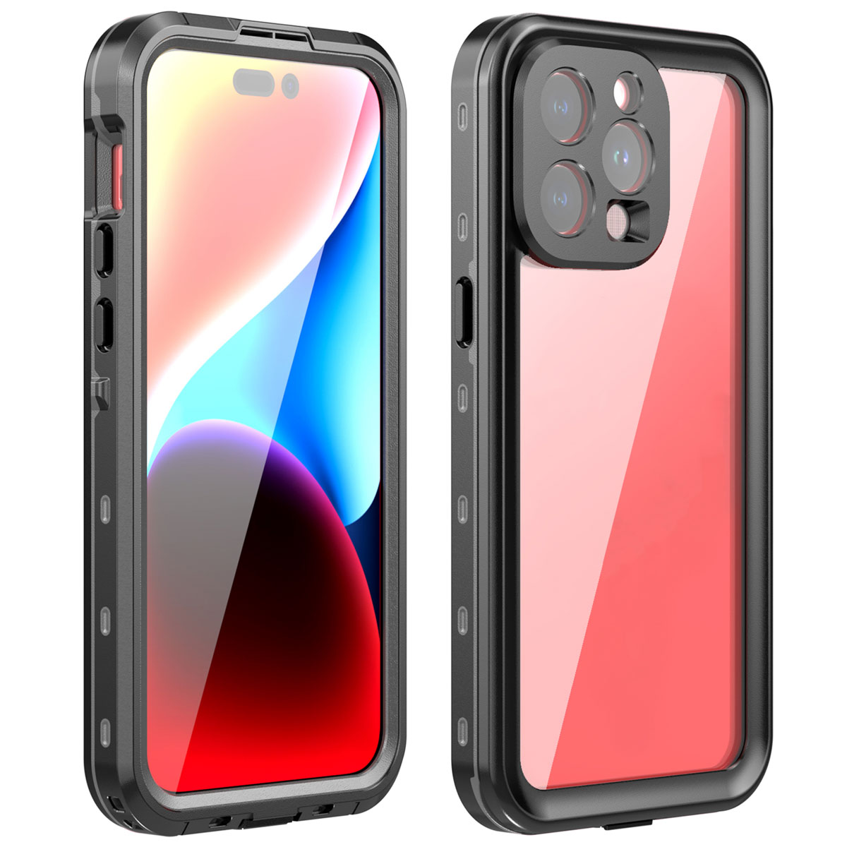 Redpepper Dot Plus Waterproof Backcover voor de Apple iPhone 15 Pro Max - Zwart