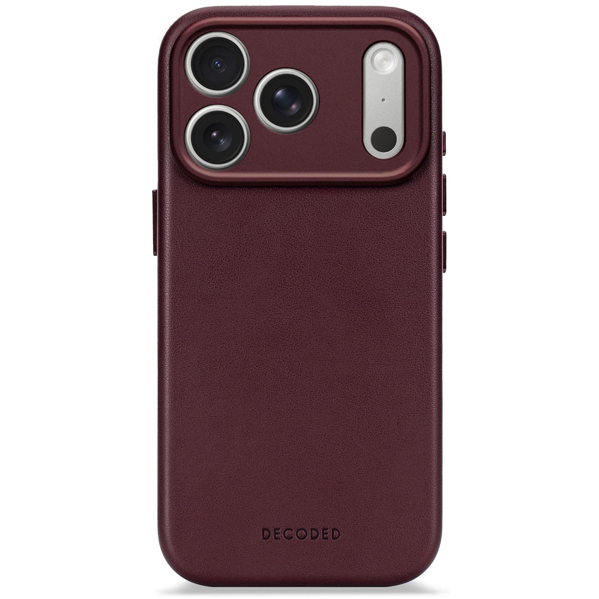 Decoded Leather Backcover MagSafe voor de Apple iPhone 17 Pro - Burgundy