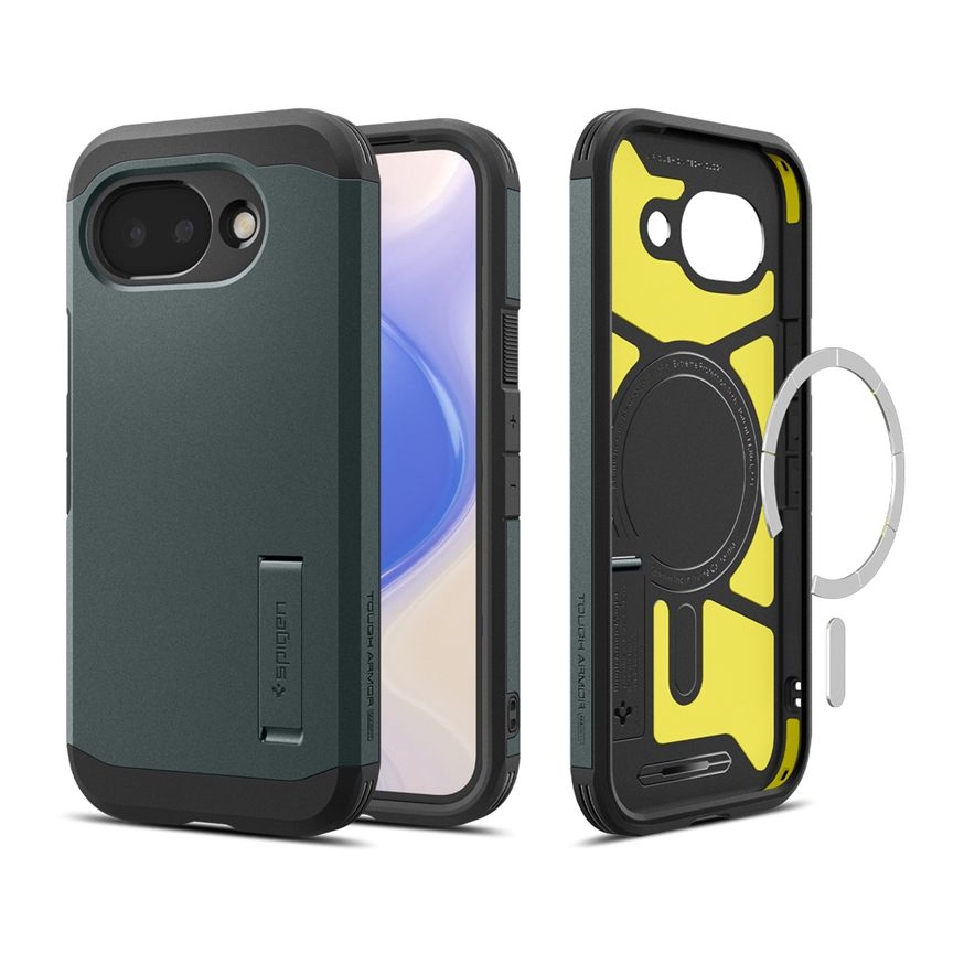Spigen Tough Armor Backcover MagSafe voor de Google Pixel 10a - Abyss Green