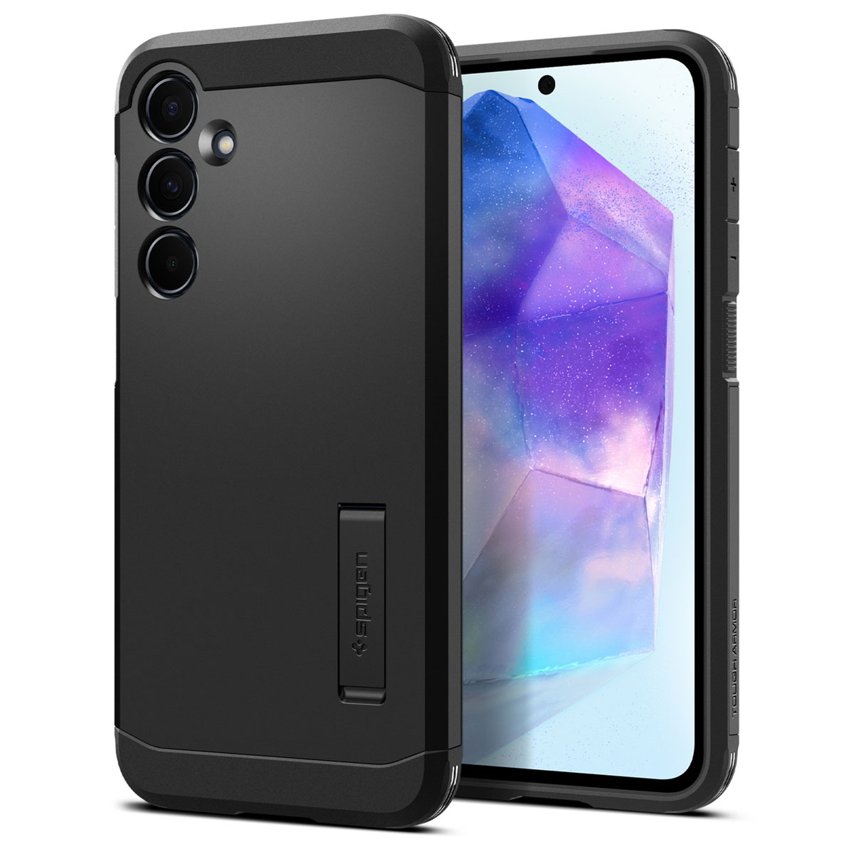 Spigen Tough Armor Backcover voor de Samsung Galaxy A55 - Zwart