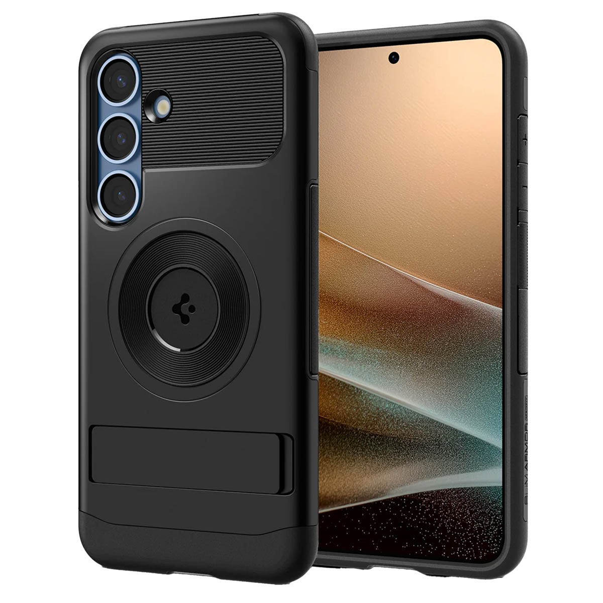 Spigen Slim Armor Backcover MagSafe voor de Samsung Galaxy S25 Plus - Zwart