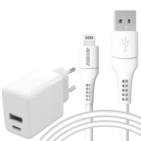 Accezz Wall Charger met Lightning naar USB kabel - Oplader - MFi certificering - 20 Watt - 1 meter - Wit