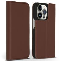 Accezz Premium Leather Slim Bookcase iPhone 14 Pro - Bruin