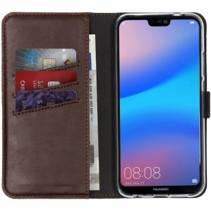 Selencia Echt Lederen Booktype Huawei P20 Lite