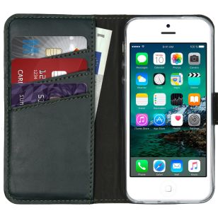 Selencia Echt Lederen Booktype iPhone SE / 5 / 5s