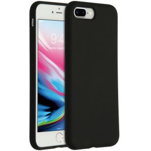 Accezz Liquid Silicone Backcover iPhone 8 Plus / 7 Plus - Zwart