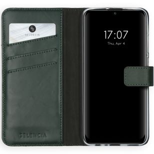 Selencia Echt Lederen Booktype Huawei P Smart (2020) - Groen