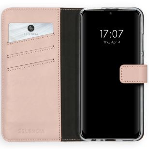 Selencia Echt Lederen Booktype Huawei P Smart (2020) - Roze