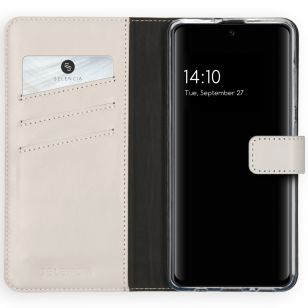 Selencia Echt Lederen Bookcase Samsung Galaxy A51 - Lichtgrijs
