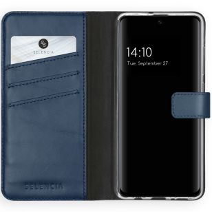 Selencia Echt Lederen Bookcase Samsung Galaxy A51 - Blauw
