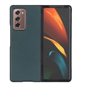 Litchi Real Leather Shell Samsung Galaxy Z Fold2 - Groen