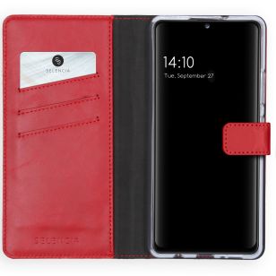 Selencia Echt Lederen Booktype Samsung Galaxy A42 - Rood
