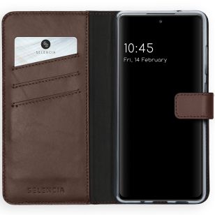 Selencia Echt Lederen Bookcase Samsung Galaxy S20 FE - Bruin