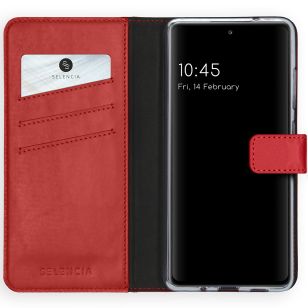 Selencia Echt Lederen Booktype Samsung Galaxy S20 FE - Rood