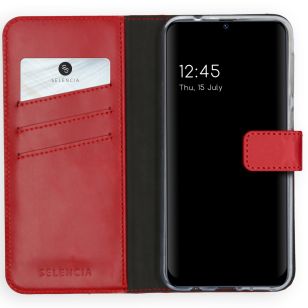 Selencia Echt Lederen Booktype Samsung Galaxy M31 - Rood