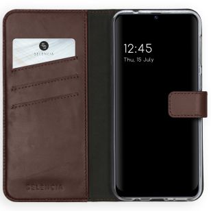 Selencia Echt Lederen Booktype Samsung Galaxy M31 - Bruin