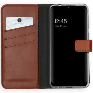 Selencia Echt Lederen Booktype Samsung Galaxy M31 - Lichtbruin