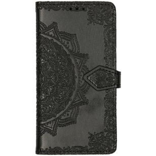 Mandala Booktype Motorola Moto E6 Play - Zwart