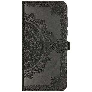 Mandala Booktype Motorola Moto G8 Plus - Zwart