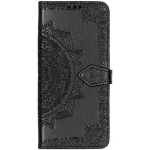 Mandala Booktype Motorola One Vision - Zwart