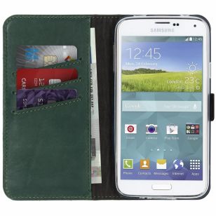 Selencia Echt Lederen Booktype Samsung Galaxy S5 (Plus) / Neo