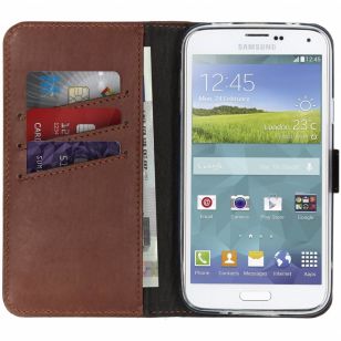 Selencia Echt Lederen Booktype Samsung Galaxy S5 (Plus) / Neo