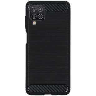 Brushed Backcover Samsung Galaxy A12 - Zwart