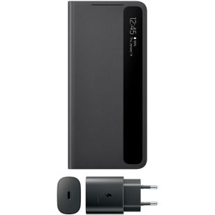 Samsung Clear View Booktype + Adapter Galaxy S21 Ultra - Zwart
