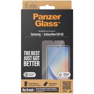 PanzerGlass Refresh Ultra-Wide Fit Anti-Bacterial Screenprotector Samsung Galaxy A34