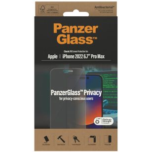 PanzerGlass Privacy Anti-Bacterial Screenprotector iPhone 14 Pro Max