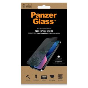 PanzerGlass Case Friendly Privacy Anti-Bacterial Screenprotector iPhone 13 / 13 Pro - Zwart