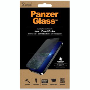 PanzerGlass Case Friendly Privacy Anti-Bacterial Screenprotector iPhone 13 Pro Max - Zwart