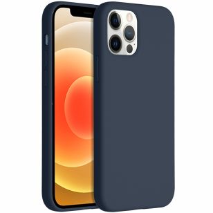 Accezz Liquid Silicone Backcover iPhone 12 (Pro) - Donkerblauw