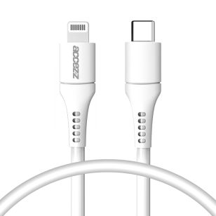 Accezz Lightning naar USB-C kabel - MFi certificering - 0,2 meter - Wit