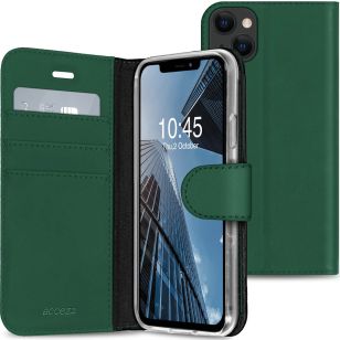 Accezz Wallet Softcase Bookcase iPhone 13 Mini - Groen