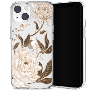 Selencia Fashion Extra Beschermende Backcover iPhone 14 Plus - Golden Flowers