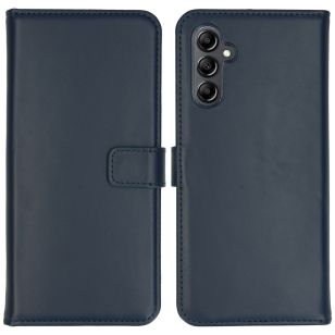Selencia Echt Lederen Bookcase Samsung Galaxy A14 (5G) - Blauw