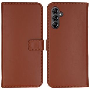 Selencia Echt Lederen Bookcase Samsung Galaxy A14 (5G) - Lichtbruin