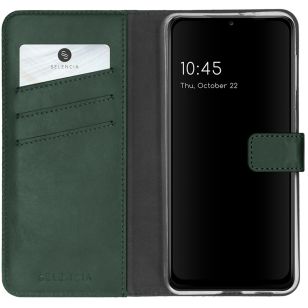 Selencia Echt Lederen Booktype Samsung Galaxy A22 (5G) - Groen