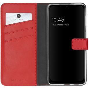 Selencia Echt Lederen Booktype Samsung Galaxy A22 (5G) - Rood