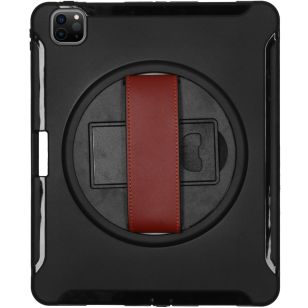 Defender Backcover met strap iPad Pro 12.9 (2021) - Zwart