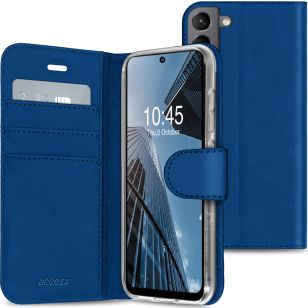 Accezz Wallet Softcase Booktype Samsung Galaxy S21 FE - Donkerblauw