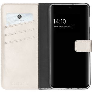 Selencia Echt Lederen Booktype Samsung Galaxy A32 (5G) - Lichtgrijs