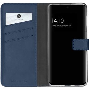 Selencia Echt Lederen Bookcase Samsung Galaxy A32 (5G) - Blauw
