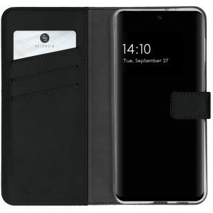 Selencia Echt Lederen Booktype Samsung Galaxy A32 (4G) - Zwart