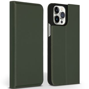 Accezz Premium Leather Slim Bookcase iPhone 13 Pro Max - Groen