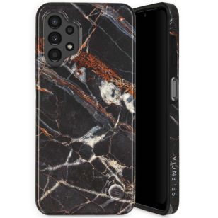 Selencia Aurora Fashion Backcover Samsung Galaxy A13 (4G) - Duurzaam hoesje - 100% gerecycled - Zwart Marmer