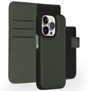 Accezz Premium Leather 2 in 1 Wallet Bookcase iPhone 14 Pro - Groen